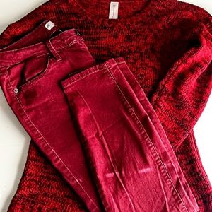 Plum No Boundaries Stretch Jeans Size 11 & Sweater Set